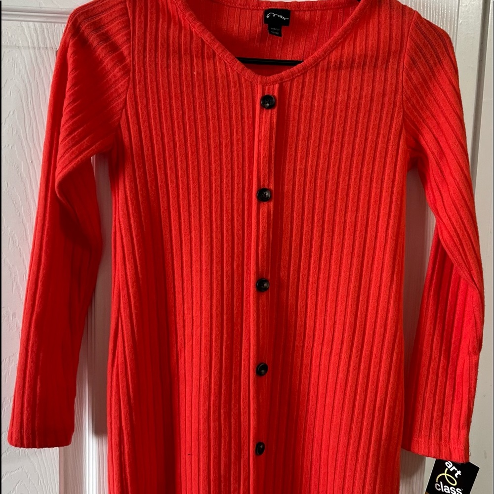 New Girl’s Size Large Art Class Sweater Dress W/Button Accents